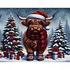 Christmas Highland Cow-14CT Stamped Cross Stitch 50*40cm tapestrymarket