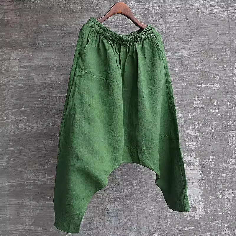 Men's Thin Linen Low Crotch Harem Pants