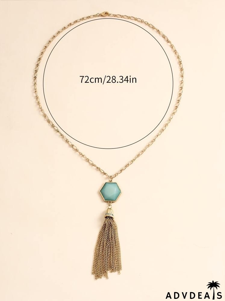Chain Tassel Decor Necklace