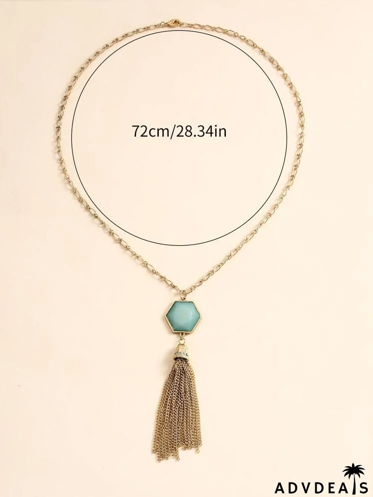 Chain Tassel Decor Necklace
