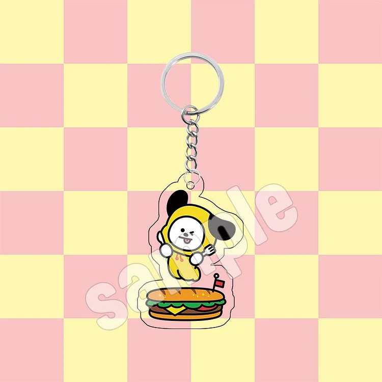 BT21 BITE Series Hamburger Acrylic keychain