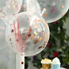 10 Pack | 12" Clear/Rose Gold Confetti Filled Latex Helium Balloons