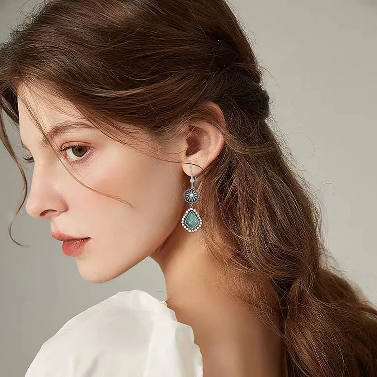 🔥 Last Day Promotion 75% OFF🎁Chrysanthemum vintage turquoise earrings