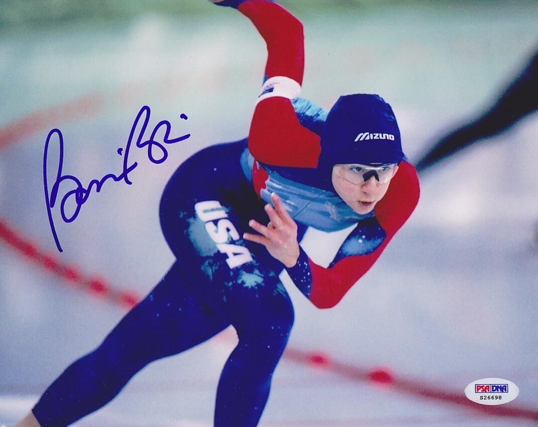 Bonnie Blair SIGNED 8x10 Photo Poster painting Speed Skating Olympics GOLD PSA/DNA AUTOGRAPHED