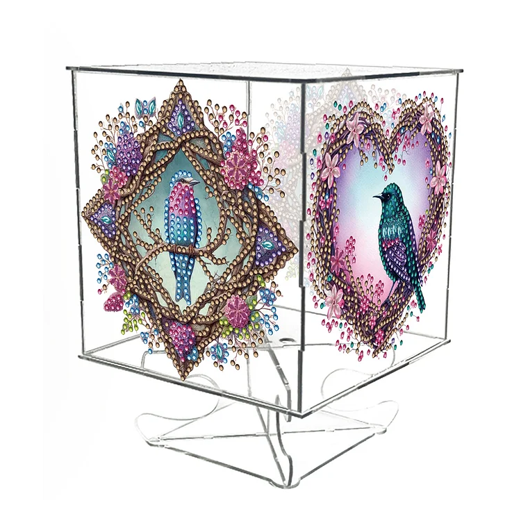 Four Sided Birds Diamond Painting Night Light Ornaments for Adults Beginners