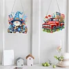 4Pcs Diamond Painting Acrylic Independence Day Pendant Single Side Drill Home Garden Decor
