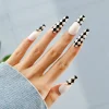Long Ballet Plaid Wearing Nails 24pcs 