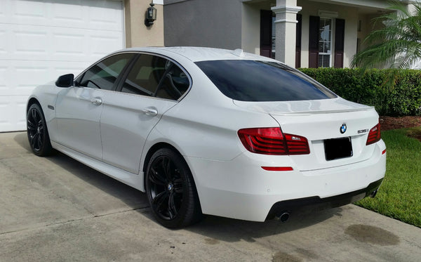 white f10 m sport rear bumper conversion 01