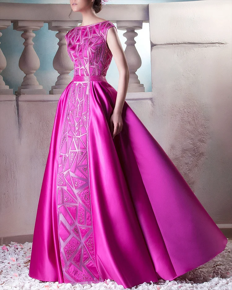 Women's Round Neck Sleeveless Satin Dress