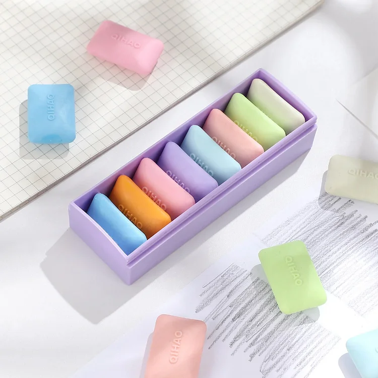 Journalsay 8 Pcs/set Macaron Color Kawaii Chewing Gum Shaped Eraser Set