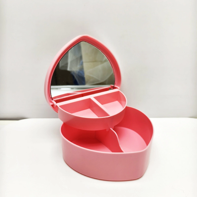 Casual Elegant Minimalist Heart Shape Solid Color Plastic Storage Box Makeup Organizers