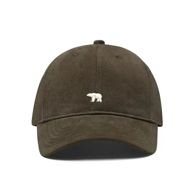 Casual Contrast Color Bear Embroidered Cap