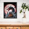Castle And Dragon In Moonlight-11CT Stamped Cross Stitch 40*50cm/15.75*19.69in