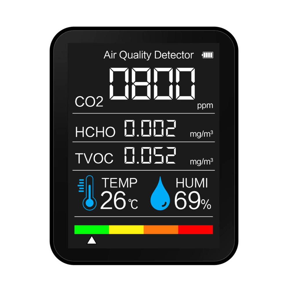 

5 in 1 Temperature Humidity Tester Air Quality Carbon Dioxide HCHO Monitor, 501 Original