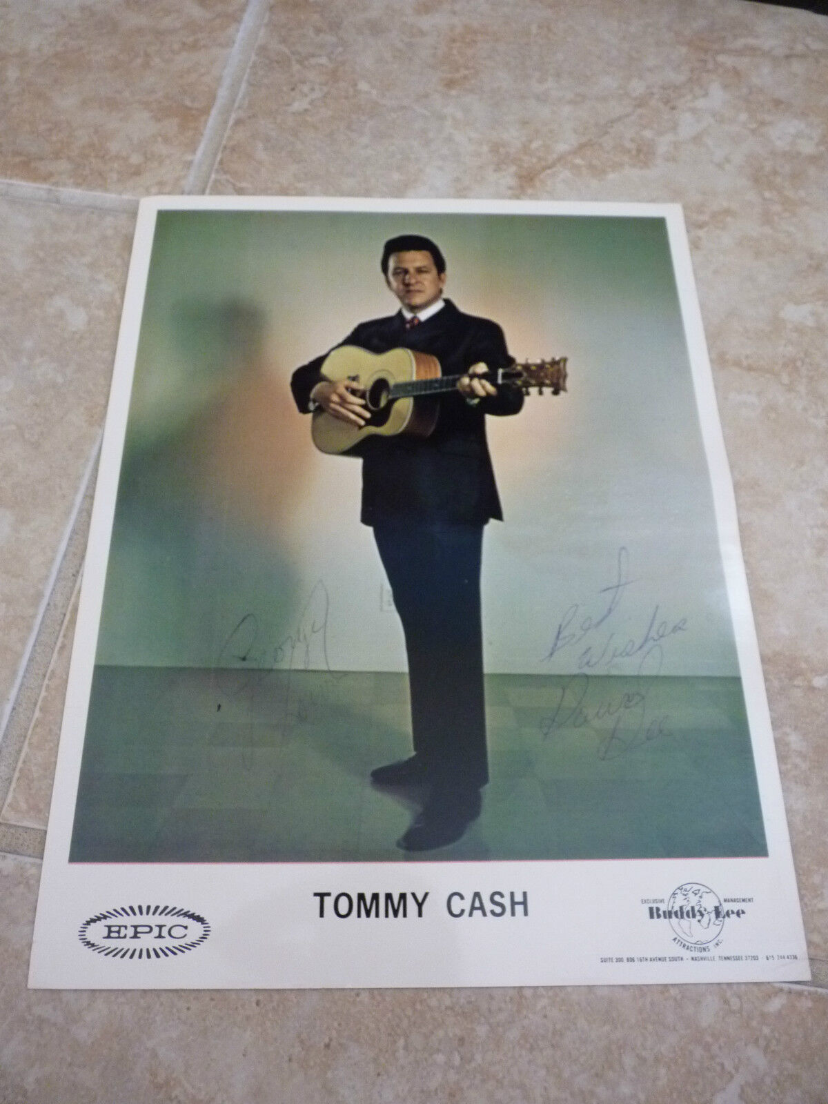 Tommy Cash Lewis Dee Country Music Signed Autograph Promo Photo Poster painting 8x10