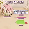 DIY Wooden House Diamond Art Painting Kit for Adults Home (Pink House)