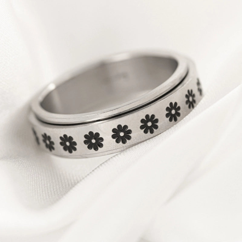 Minimalist Flower Stainless Steel Rings