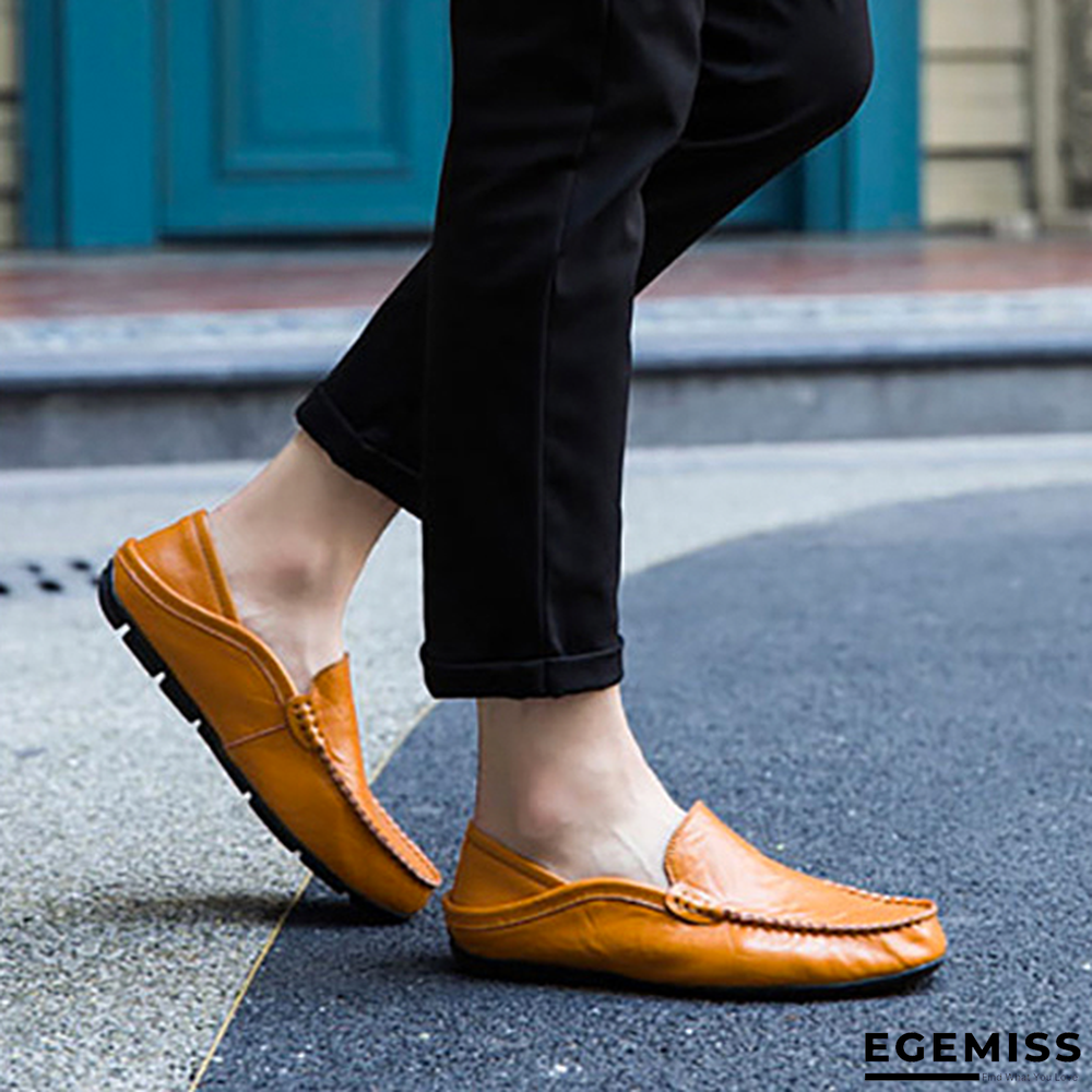 Men's Genuine Leather Loafers Casual Flat Shoes | EGEMISS