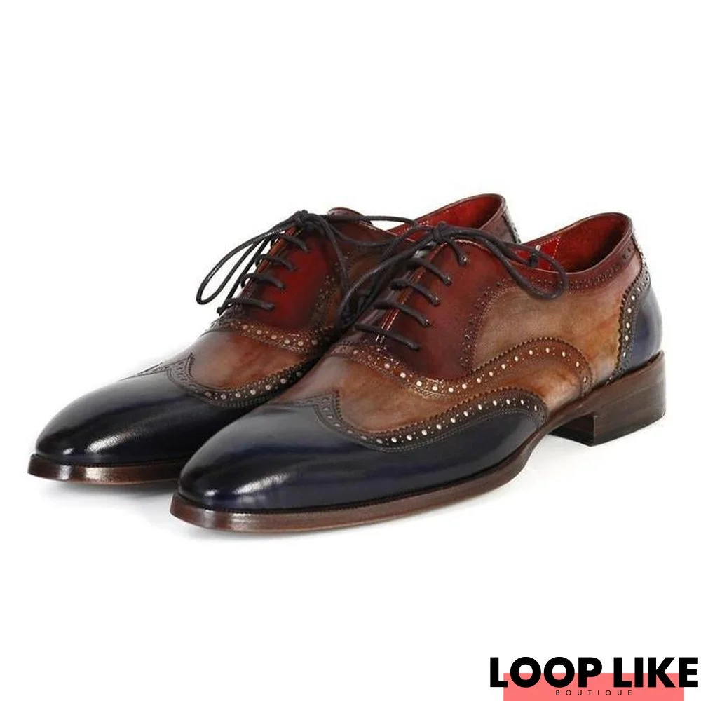 Wingtip Oxford Style Hand-Painted Brogues