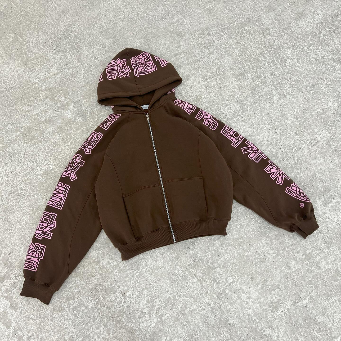 Statement Street Style Print Zip-Up Hoodie