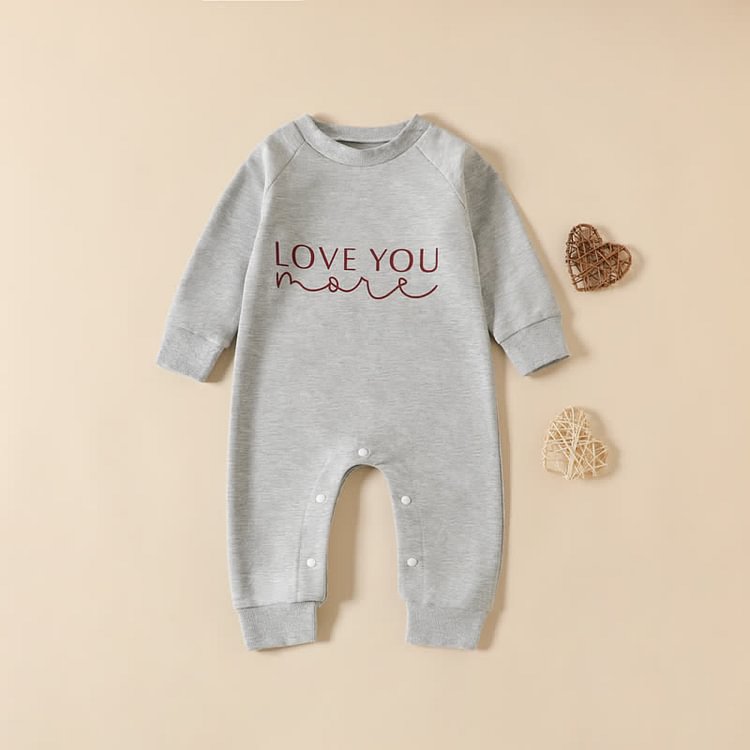 LOVE YOU Baby Crew Neck Romper Sweatshirt