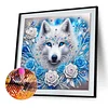 Diamond Painting-DIY Crystal Rhinestone Snowy Wolf