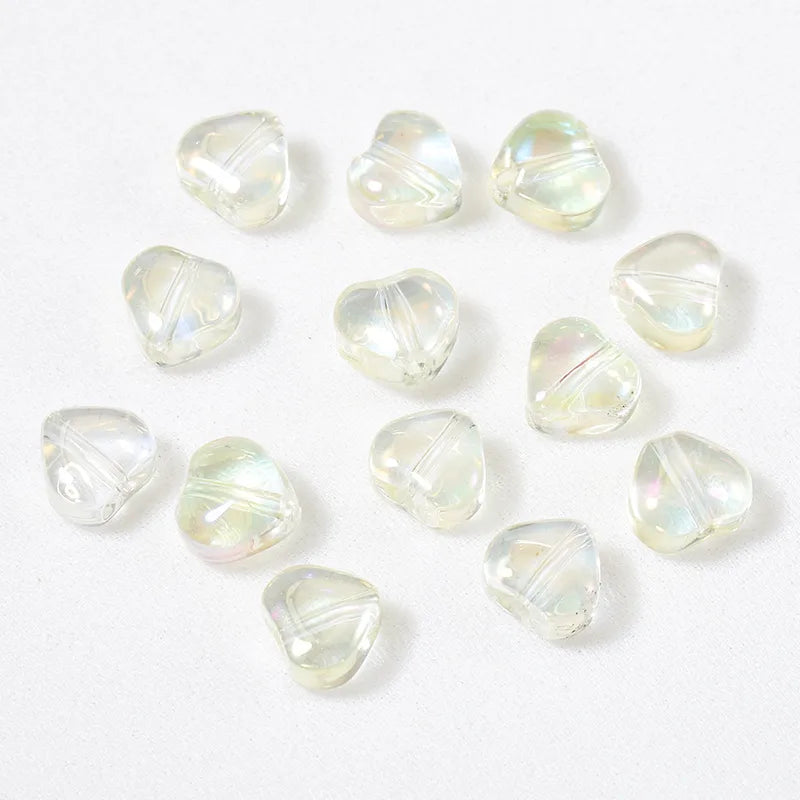 20 PCS/Package Diameter 6 Mm Hole 1~1.9mm Glass Glass Heart Shape Jewelry Accessories