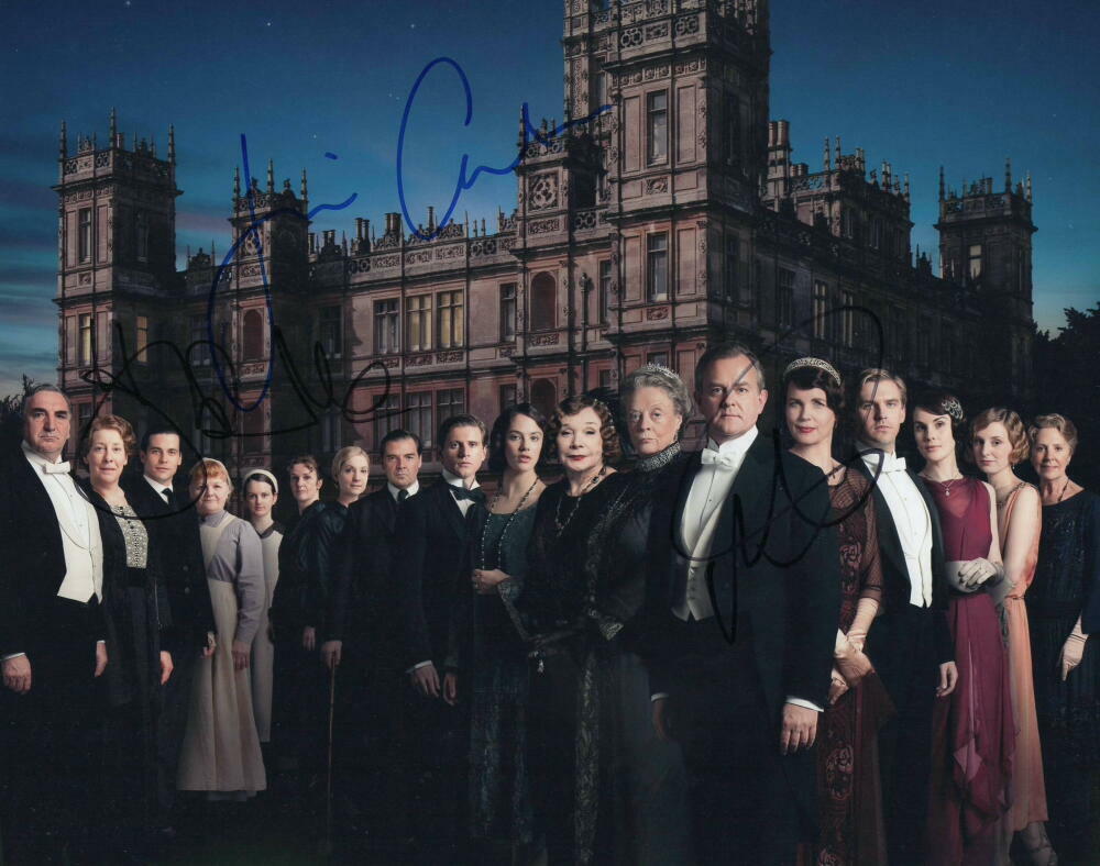 HUGH BONNEVILLE, MICHELLE DOCKERY +1 SIGNED AUTOGRAPH DOWNTON ABBEY 11x14 Photo Poster painting