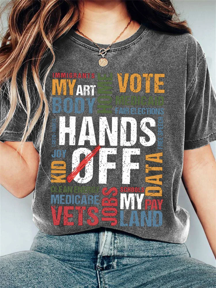 VChics Women's Hands Off Print T-shirt