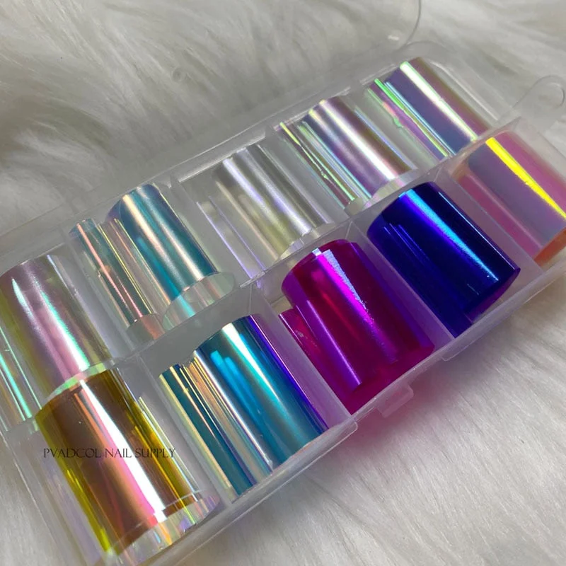 Luxury Nail Art Transfer Foil Sticker Decal Glass Broken Paper Acrylic Nail Tips Decoration-Nail Inspo