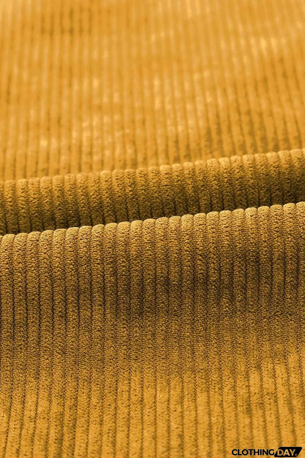 Yellow Corduroy Long Sleeve Button-up Shirt Coat