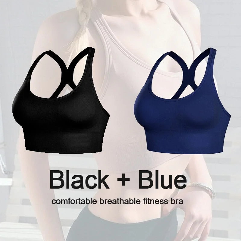 1/2PCS Women Bra Sexy Push Up Bras Fitness Seamless Bralette Female Brassiere Tank Tops Gather Shockproof Pad Underwear Lingerie