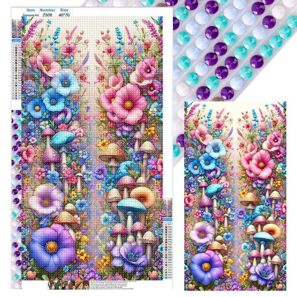 Flowers 40*70cm(canvas) full round drill diamond painting