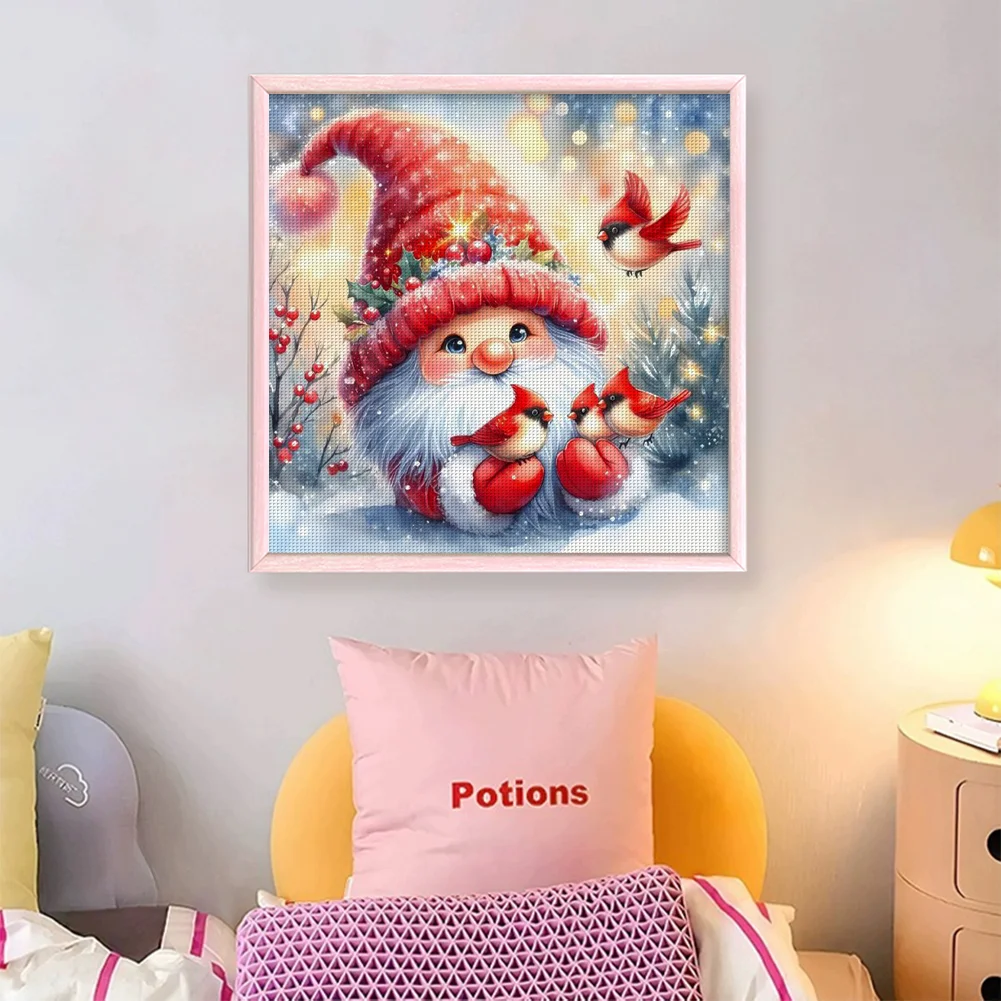 11CT Full Stamped Cross Stitch - Bird & Dryad Gnome(Canvas|40*40CM)