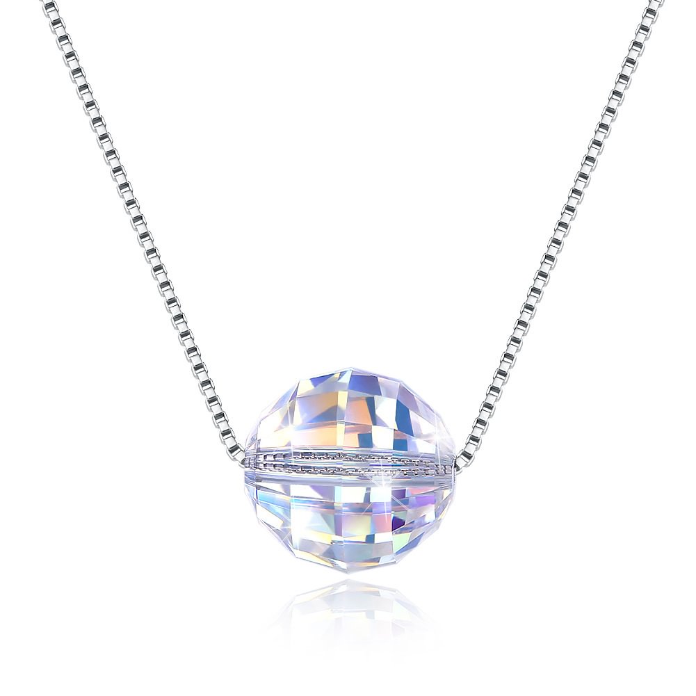 Austrian Crystal Necklace Simple Clavicle Chain Colorful Necklace