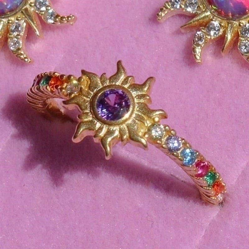 Elegant Sun Copper 18k Gold Plated Jewelry Set In Bulk