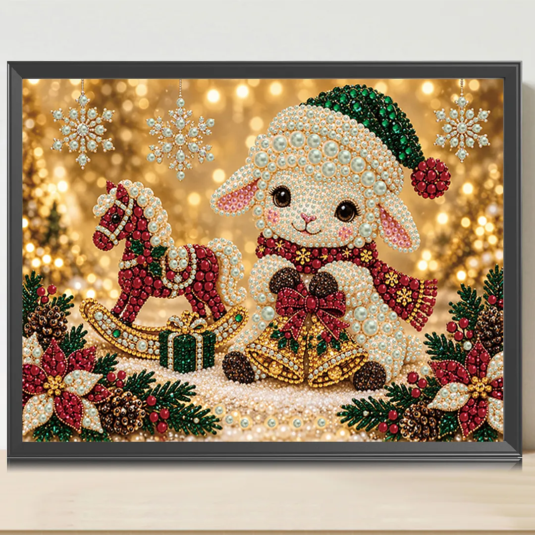 Pearl Painting Kit for Adults Christmas Lamb 15.75x11.81in