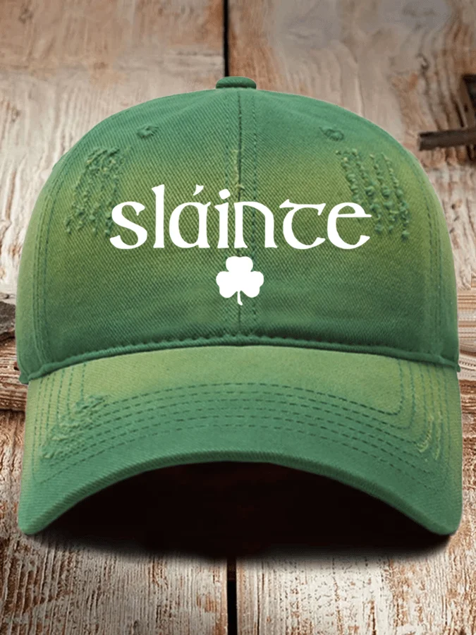 Unisex Distressed Washed Cotton St. Patrick's Day Design Hat  socialshop
