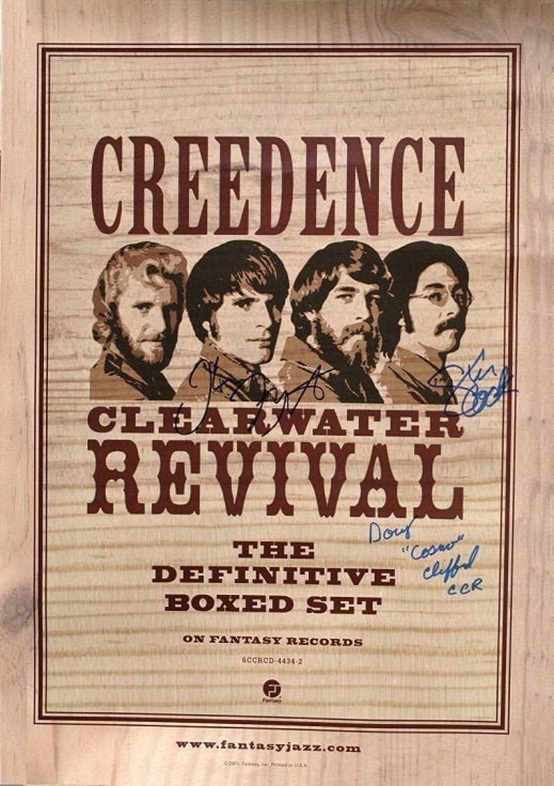 CREDENCE CLEARWATER REVIVAL Signed Photo Poster painting X3 John Fogerty, Stu Cook, & Doug Clifford wcoa 12x 17 wcoa