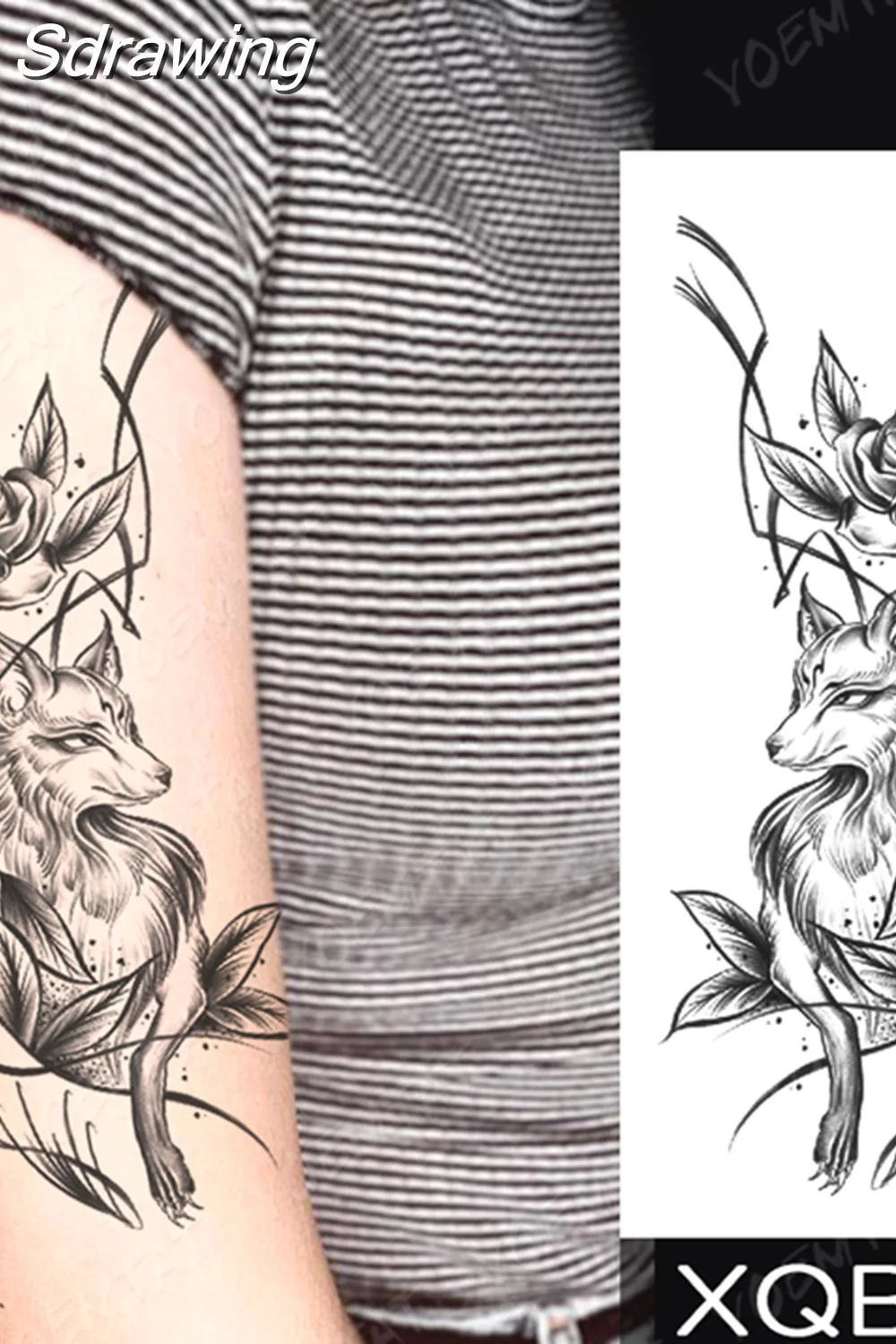 Sdrawing Temporary Tattoo Sticker Butterfly Flower Totem Flash Tatto Y2k Style Body Art Arm Leg Waist Fake Tatoo Men Women