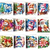 (US Only)12PCS DIY Xmas Pattern Rhinestone Diamond Art Mosaic Postcards for Celebrations