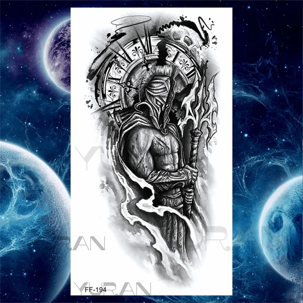 Sdrawing Scary Temporary Tattoos For Men Women Realistic Wolf Forest Lion Tiger Vampire Compass Fake Tattoo Sticker Arm Body Tatoos