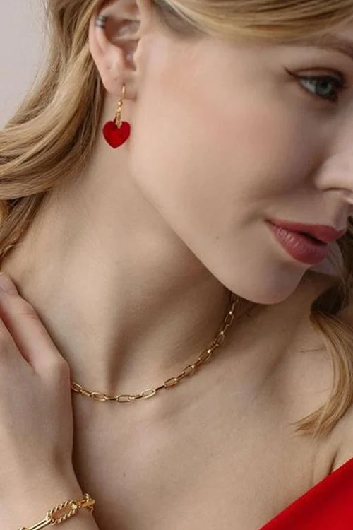 Love this Heart Red Earrings