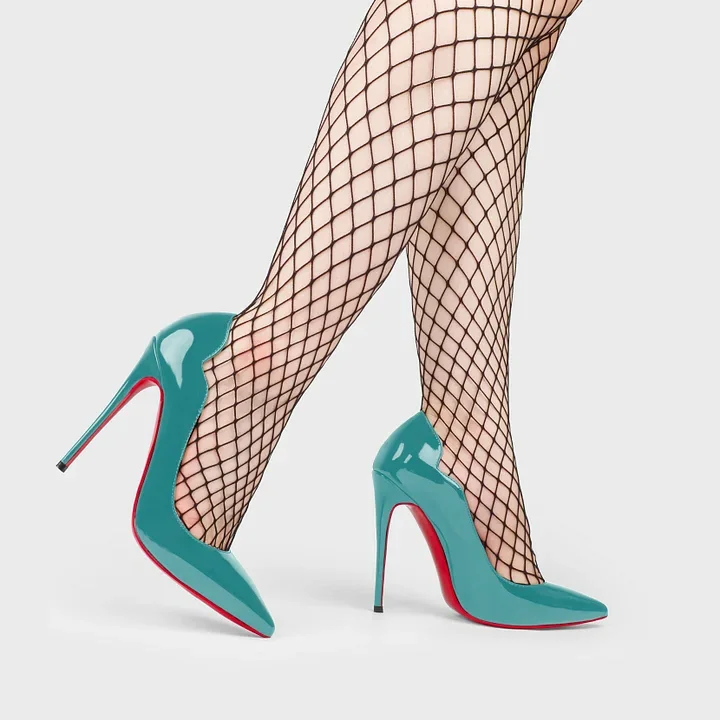 4.72" Women's Classic Pointed Toe Red Bottom High Heels for Party Wedding Pumps-MERUMOTE