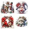 (4pcs) Christmas-18CT Stamped Cross Stitch 30*30cm(Bundle Sale)