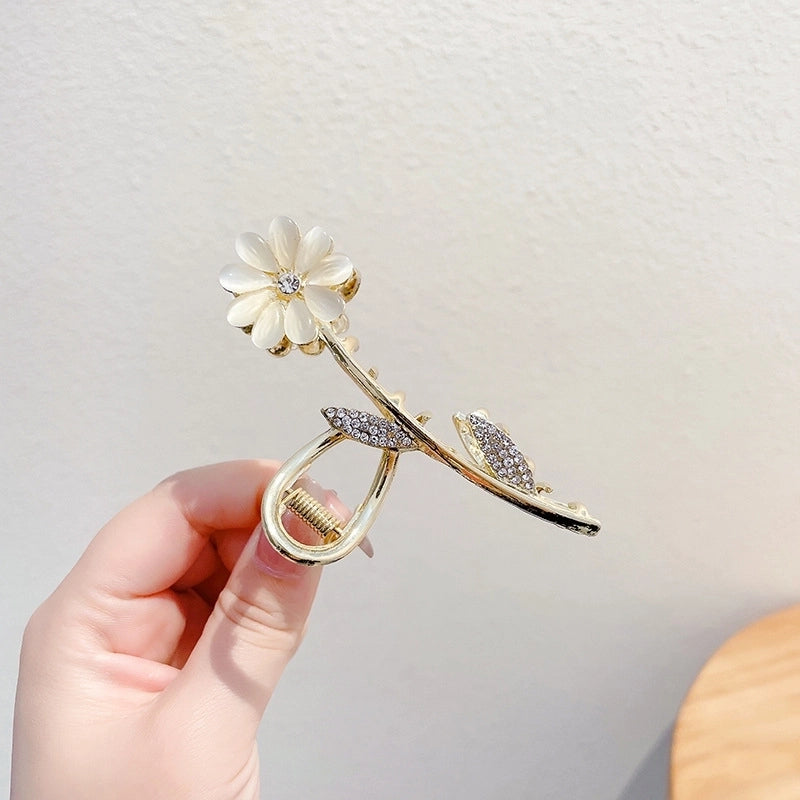 Metal Grab Clip Elegant Bow Hairpin Back Head Large Shark Clip French Pearl Clip Hair Accessories