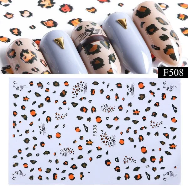 Nail Stickers Back Glue Sexy Leopard Snakeskin Pattern Designs Nail Decal Decoration Tips For Beauty Salons-Nail Inspo