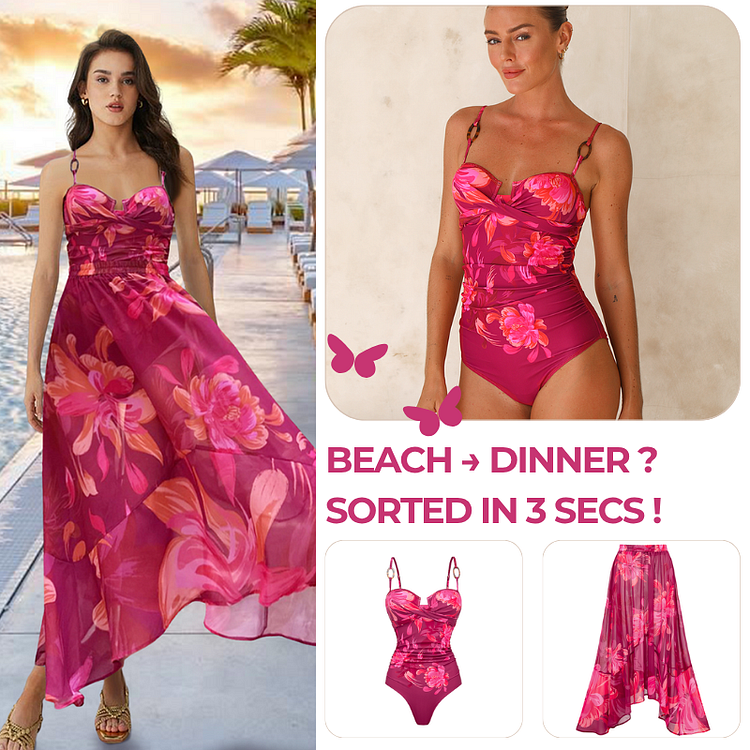 【美品】Acka sheer loose one-piece Red Ankh patchwork One-Piece Swimsuit – Dope Tagz