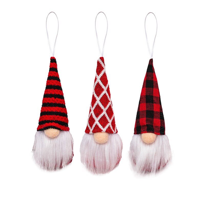 3pcs Christmas Gnome Faceless Doll Ornament Santa Claus Xmas Tree Hanging Pendant New Year Merry Christmas Decorations for Home