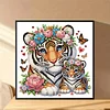 Diamond Painting-DIY Crystal Rhinestone Tiger Mother